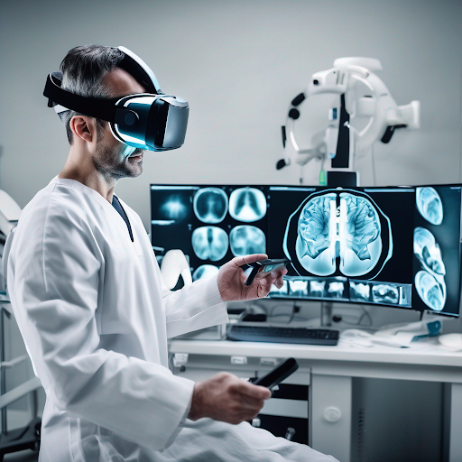 Illustration of Physician using XR System | Generated from StableDiffusion from POE